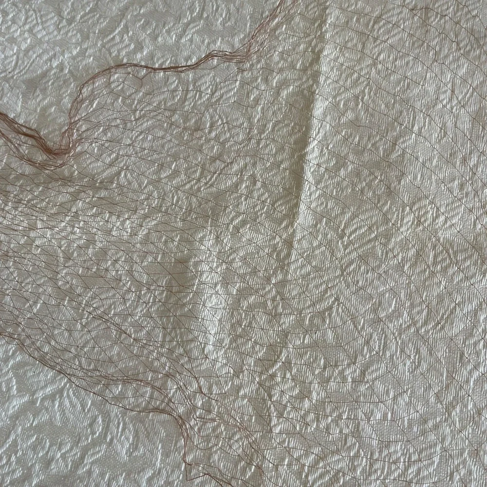 Vintage 1940s 17” Wide by 17” Long Veil Netting Deadstock Hat Trim Millinery - Picture 8 of 12